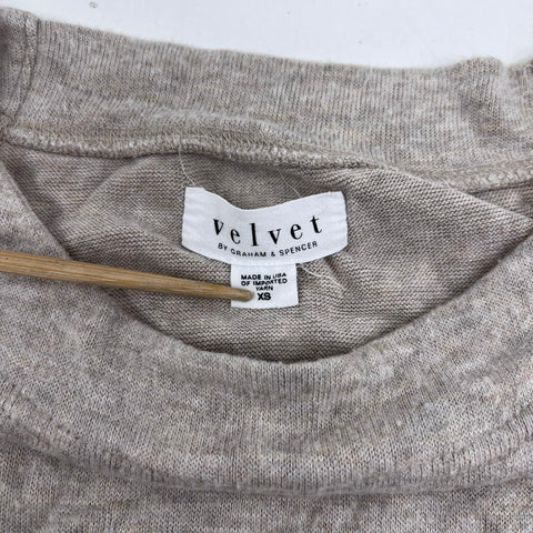 Velvet by Graham & Spencer Women's Heather Beige Boat Neck Dolman Top Sz XS