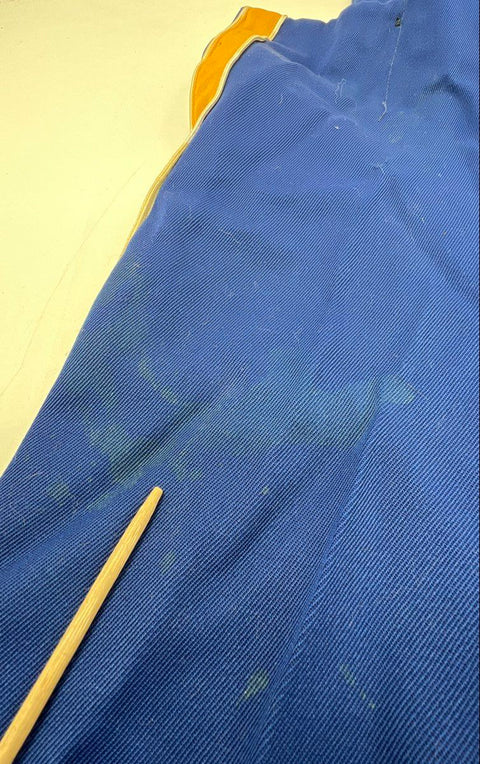 Vintage Marching Band Uniform Jacket Bib Trousers Set Blue White Gold Warriors