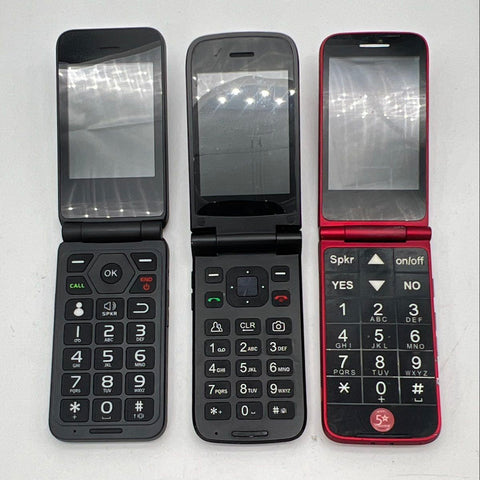 Lot of 4 Flip Phones Jitterbug Flip2 Orbic Summit Alcatel Greatcall Tested Work