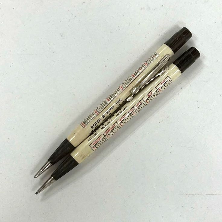 Lot Of 2 Vintage Advertising Mechanical Pencils Roper & Sons Mortuary