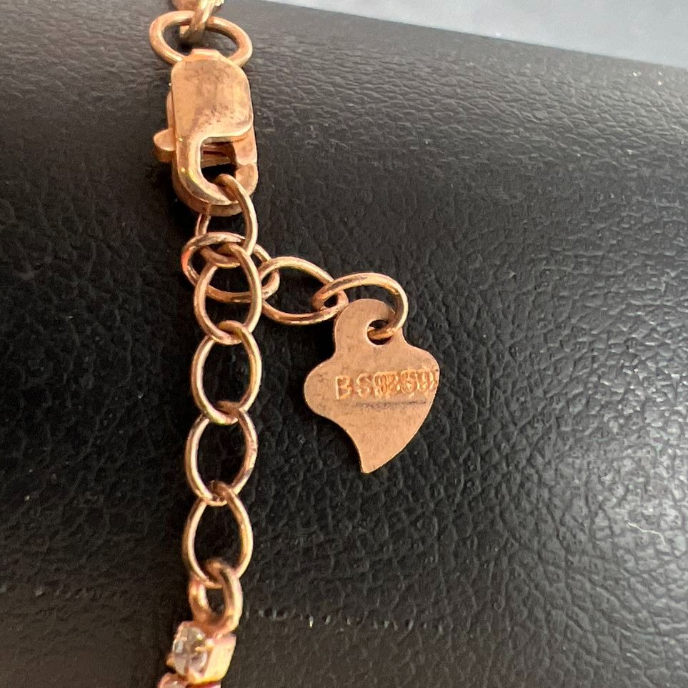 Rose Gold Tone Sterling Silver Tennis Bracelet