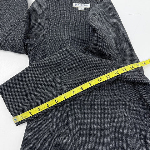 Vintage Pendleton Women's Gray Virgin Wool Long Sleeve Dress Sz 4 Petite