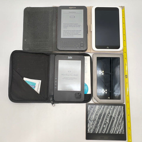 Amazon Kindle B&N Nook Kobo E-Reader 5 Piece Lot Oasis Keyboard Untested As-Is