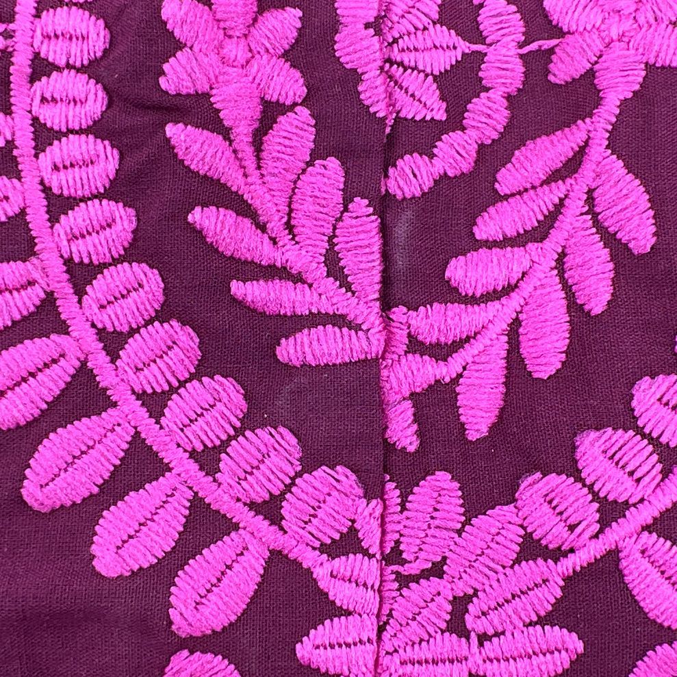 Women's Adelyn Rae Magenta Embroidered Ruffle Cotton Maxi Dress - Size XL