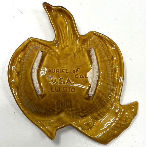 Maurice of California Bird Ashtray LW 910 Ceramic Gold Trim MCM Vintage