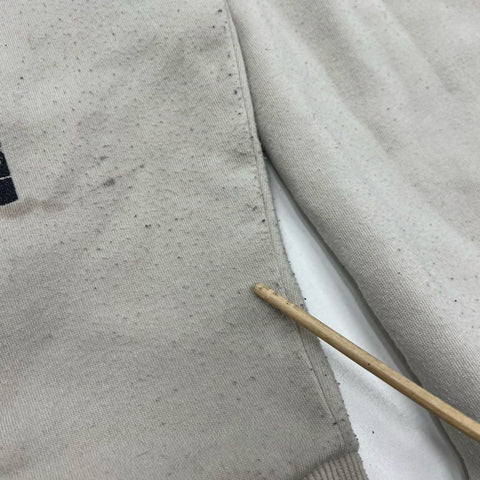 Rebel Vengeance Men's Crewneck Sweatshirt Off White Graphic Skull Rib Cage Sze L