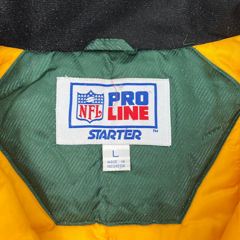 Vintage 90s Starter NFL Pro Line Green Bay Packers Pullover Jacket Sz L