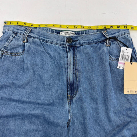 Scotch & Soda Women's Blue Flatiron Wide Leg High Rise Jeans NWT Sz 32
