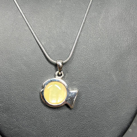 Landau Fish Pendant Silver Tone Necklace