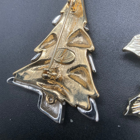Vintage Sarah Coventry Emmons Liz Claiborne Brooch Lot 11pc Christmas Nature