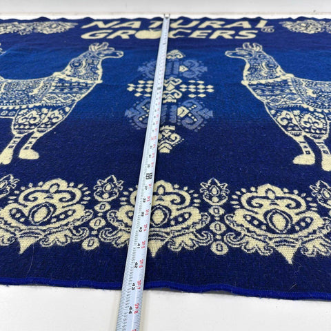Natural Grocers Llama Blanket Blue Cream Woven Throw Promotional Merchandise