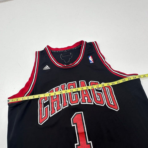 Vintage 2012 Chicago Bulls Derrick Rose #1 Adidas NBA Jersey Black Sz XL