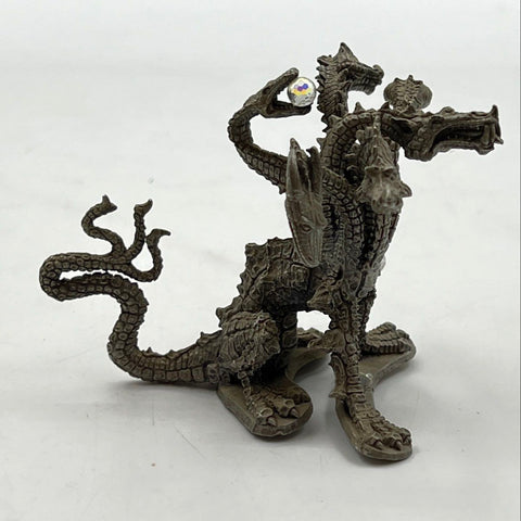 Ral Partha Pewter Hydra Dragon Figurine PP801 1986 Vintage 4 Inch Crystals