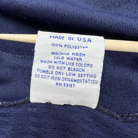 Majestic Vintage 90s Atlanta Braves #10 Chipper Jones MLB Jersey Navy Blue L