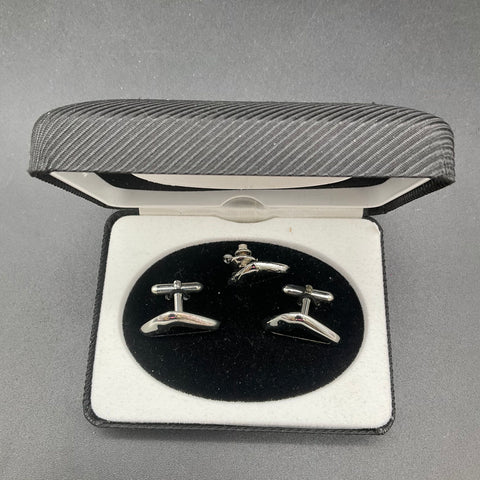 Pierre Cardin Swank Vintage Men's Jewelry Lot Onyx Tigereye Cufflinks Tie Clips