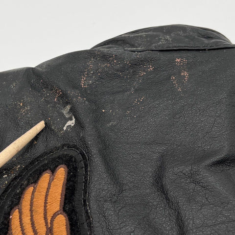 Vintage Harley-Davidson Kids Leather Biker Jacket Eagle Patch Sz XS