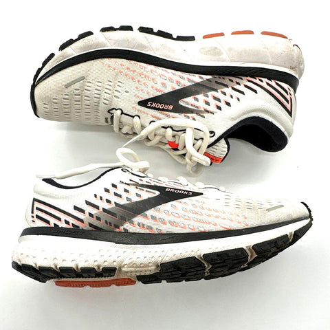 Brooks Ghost 13 White Black Coral Running Shoes Women's Size 7.5