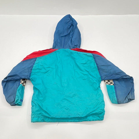 Vintage 90s London Fog Race Car Racing Windbreaker Hooded Jacket Sz 5-6