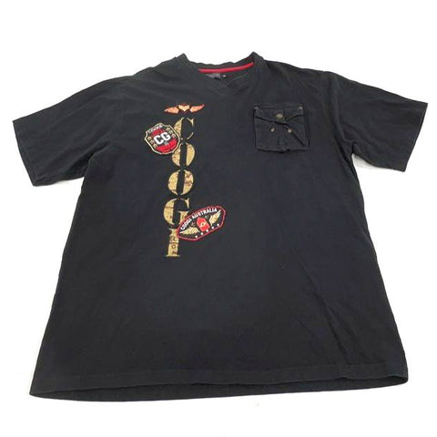 Vintage Y2K Coogi Australia Patched Logo Military T-Shirt Sz 2XL