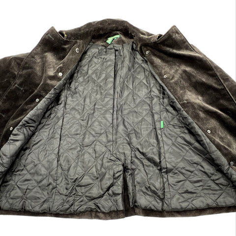 Lauren Jeans Co Women's Black Corduroy Double Breasted Peacoat Sz L