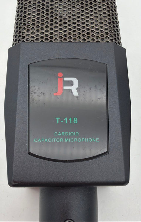 JR T-118 Cardioid Capacitor Microphone with XLR to 3.5mm Cable Black