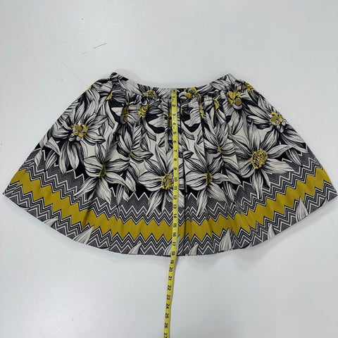 Alice + Olivia Women's Multicolor Floral Chevron Zig Zag Mini Skirt Sz 10