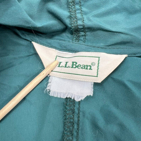 Vintage 90s LL Bean Men's Green Hooded Full Zip Nylon Windbreaker Jacket XL