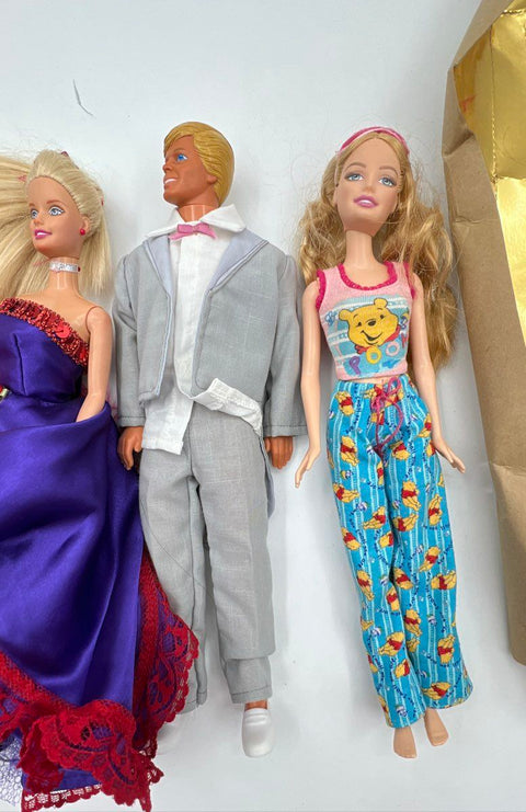 Barbie & Ken Doll Lot Mattel Vintage 1990s 2000s Mixed Outfits 5 Pieces