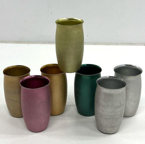 Vintage Mirro Anodized Aluminum Tumblers 8 pc Set Multi-Color Mid-Century