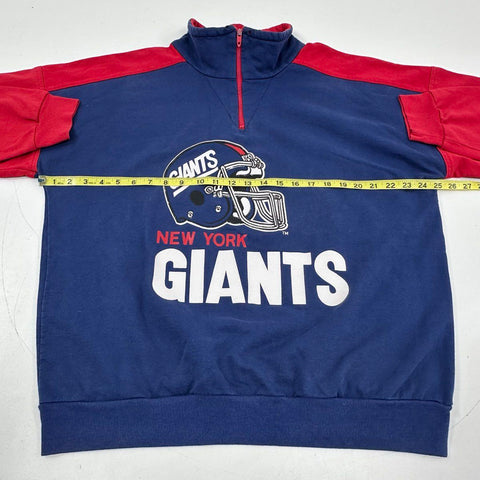 Vintage 90s Hummer Sportswear NY Giants Quarter Zip Pullover Sweatshirt Sz XL