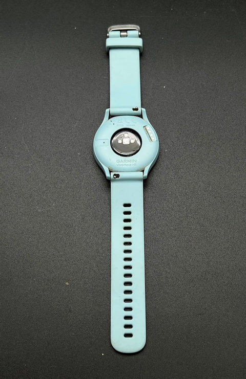 Garmin vivomove HR Sport Hybrid Smartwatch Silver Sea Foam Blue Silicone 43mm