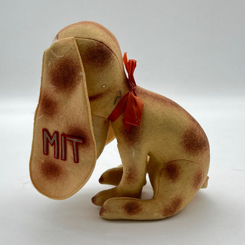 Vintage MIT Collegiate Souvenir Plush Dog Felt Fabric Long Ears 10 Inch