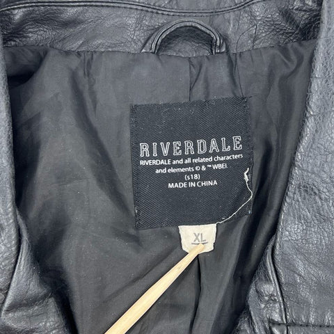 Riverdale Black South Side Serpents Faux Leather Moto Jacket Men's XL