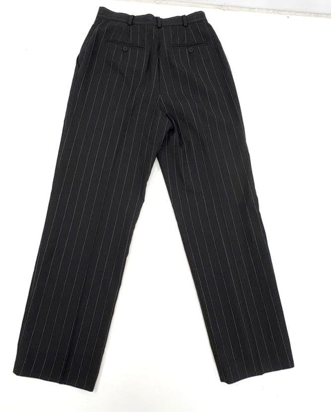 Lauren Ralph Lauren Women's Black Pinstripe Wool Slacks Pleated Pants Sz 4
