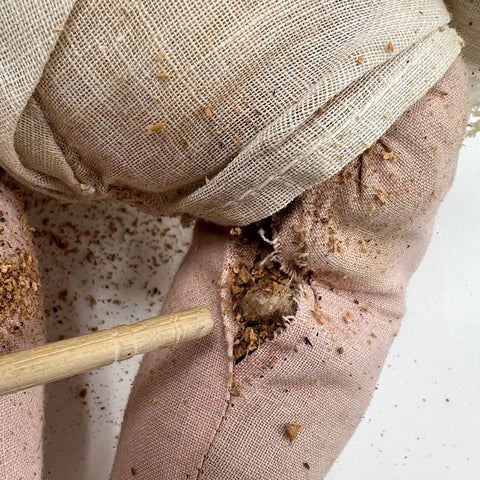 Antique German DECO Doll 18" Composition Head Cloth Body Blonde Hair