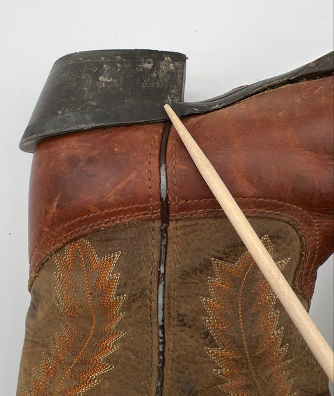 Laredo Men's Two-Tone Brown Leather Western Cowboy Boots Size 9.5 D