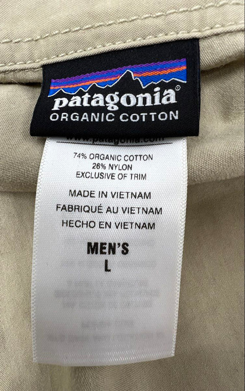 Patagonia Men's Tan Organic Cotton Nylon Full Zip Shirt Jacket Sz L