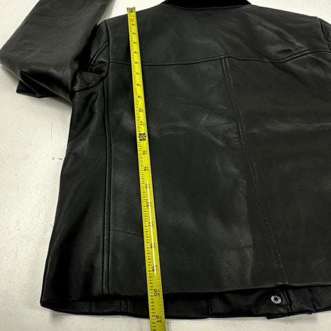 Chico's Women's Black Faux Leather Zip Front Jacket Sz 1 NWT