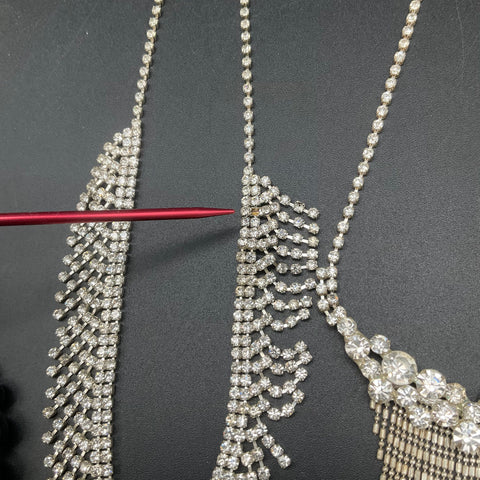 Vintage & Modern Statement Jewelry Lot of 6 Rhinestone Pearl Tassel Necklaces