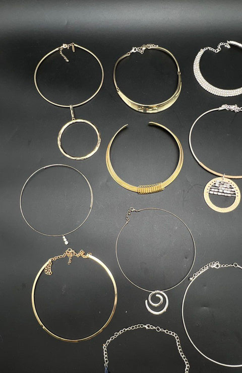 Vintage to Modern Mixed Costume Jewelry Lot 1.25 Lbs Collar Choker Necklaces