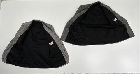 Lot of 2 Vintage 90s Oscar de la Renta Men's Blazers Plaid Herringbone Gray