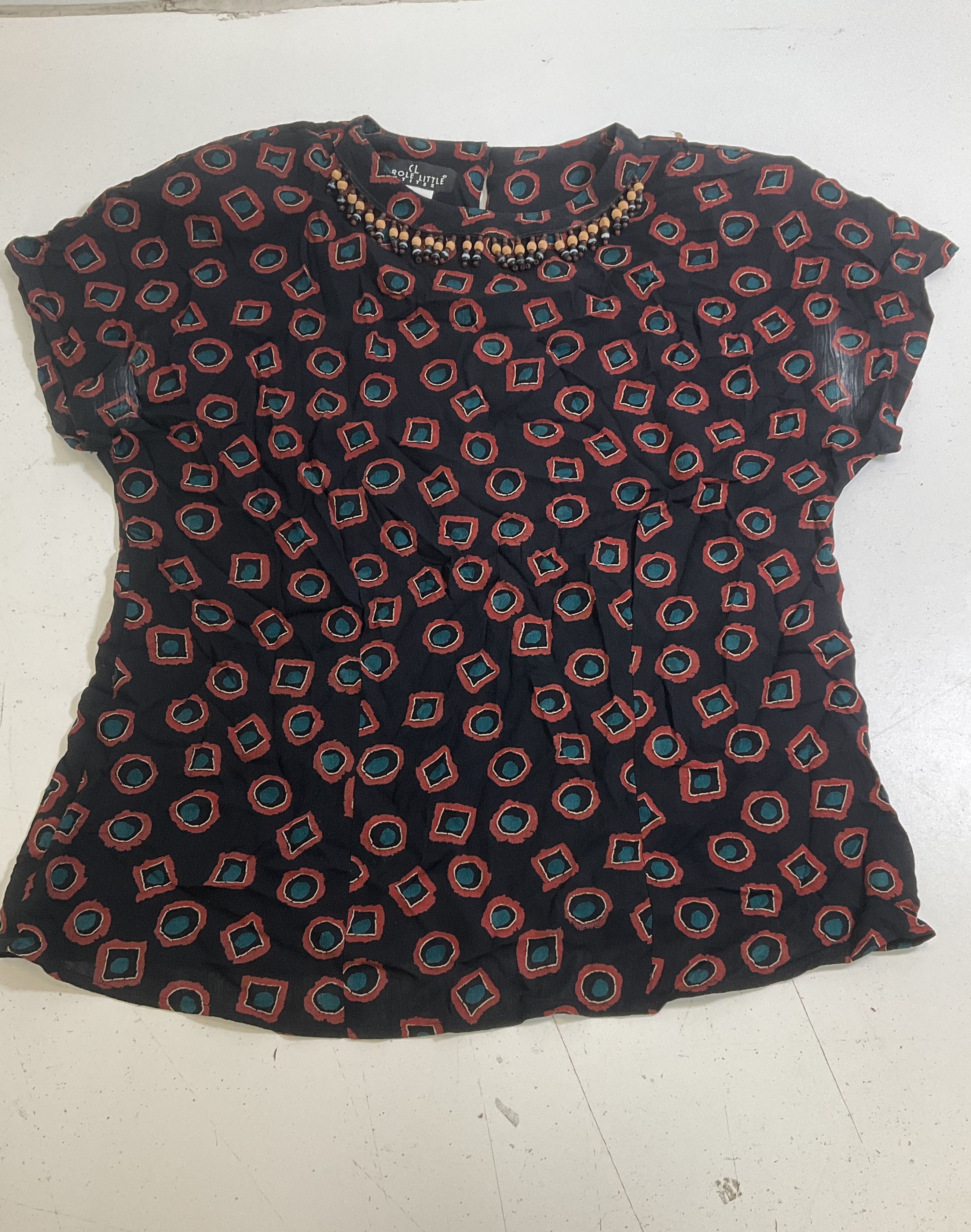 Vintage 90s Carole Little Petite Geometric Beaded Outfit Set Womens Sz 6P 2