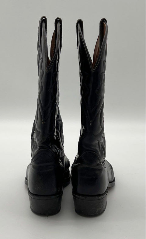 Abilene Black Leather Western Cowboy Tall Boots Women's Size 7.5 B