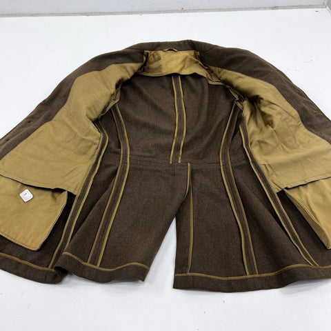 Vintage 1940s US Army Wool 4-Pocket Service Coat Tunic Brass Buttons Sz 38R