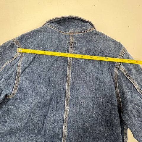 Carhartt Womens Blue Denim Chore Coat Jacket WC019 Workwear Size Medium