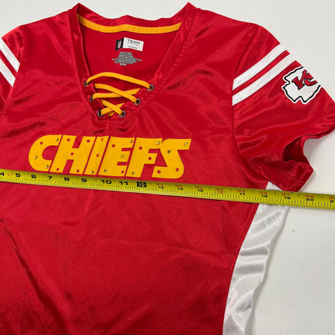 Lot of 2 NFL Team Apparel Kansas City Chiefs Womens Jersey Shirts Studded Sz M