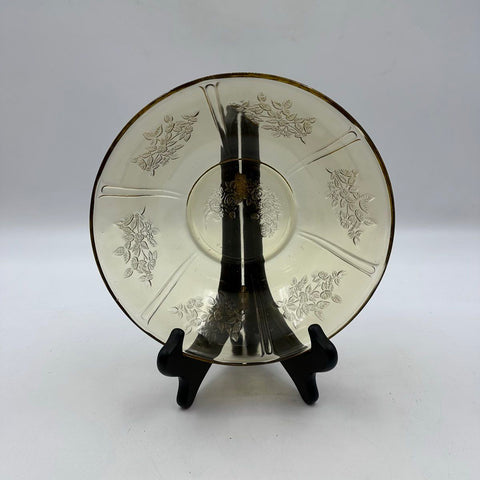Depression Glass Amber 9 Pc Lot Patrician Spoke & Sharon Rose Plate Bowl Vintage