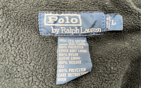 Polo Ralph Lauren Men's Navy Blue Cotton Nylon Fleece Lined Field Jacket Sz L