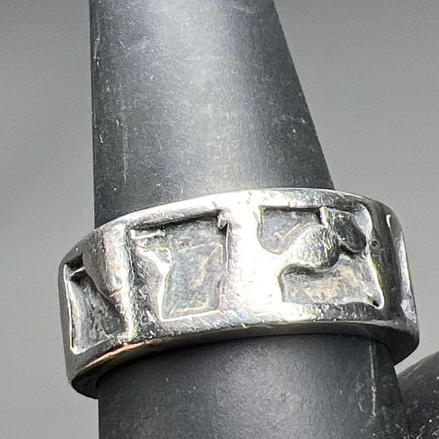 Sterling Silver Mens Unique Band Ring Size 10