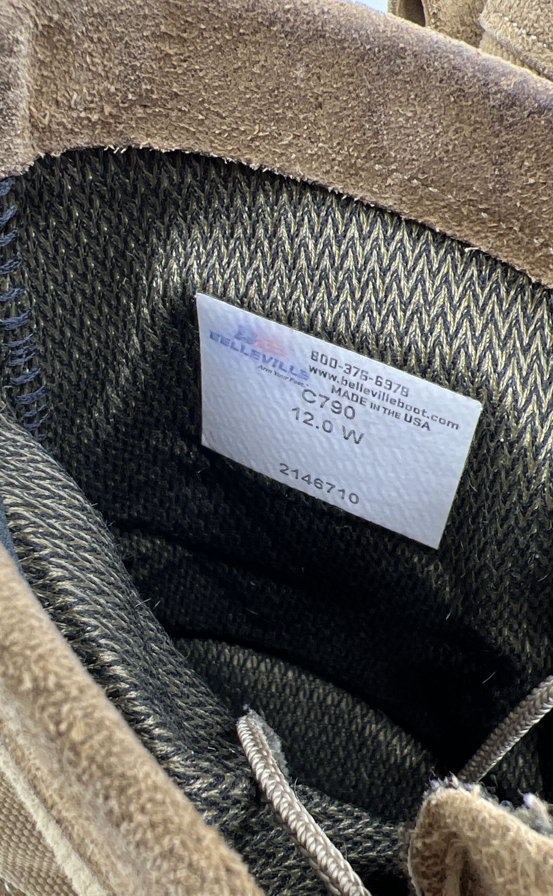 Belleville C790 Coyote Brown Waterproof Insulated Combat Boots Size 12 W
